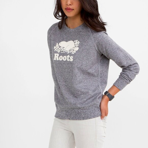 Roots Original Crew Sweatshirt SALT & PEPPER XS - Picture 1 of 5
